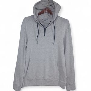 Threads 4 Thought Men’s Gray Half Zip Hoodie L Organic Cotton Blend Athleisure